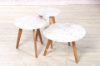 Picture of COPENHAGEN Solid Oak D19.7" Round Marble Coffee Table 