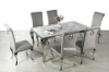 Picture of AITKEN 160 Marble Top Stainless 7PC Dining Set