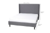 Picture of POOLE Upholstered Bed Frame in Double/Queen/King Size (Dark Grey)