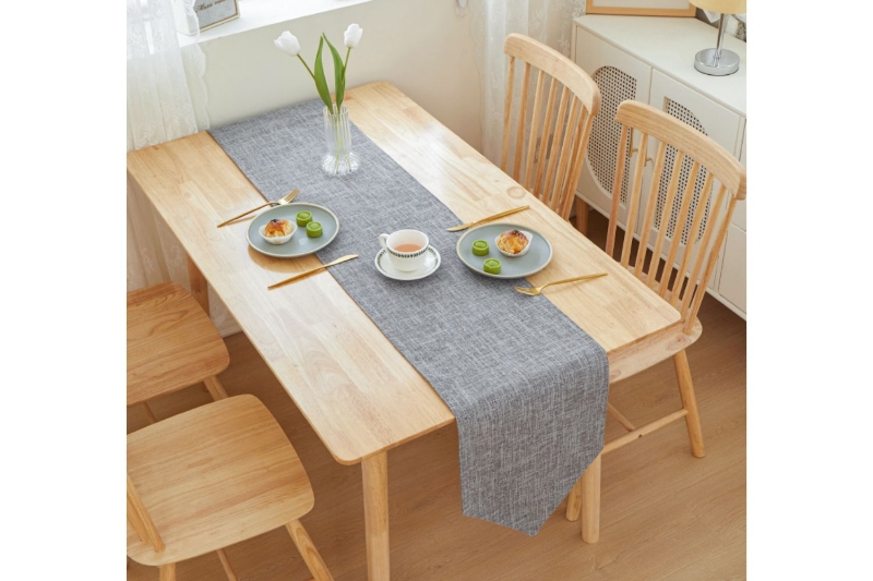 Picture of LINEN TABLE RUNNER 12"x94" (Silver Grey)
