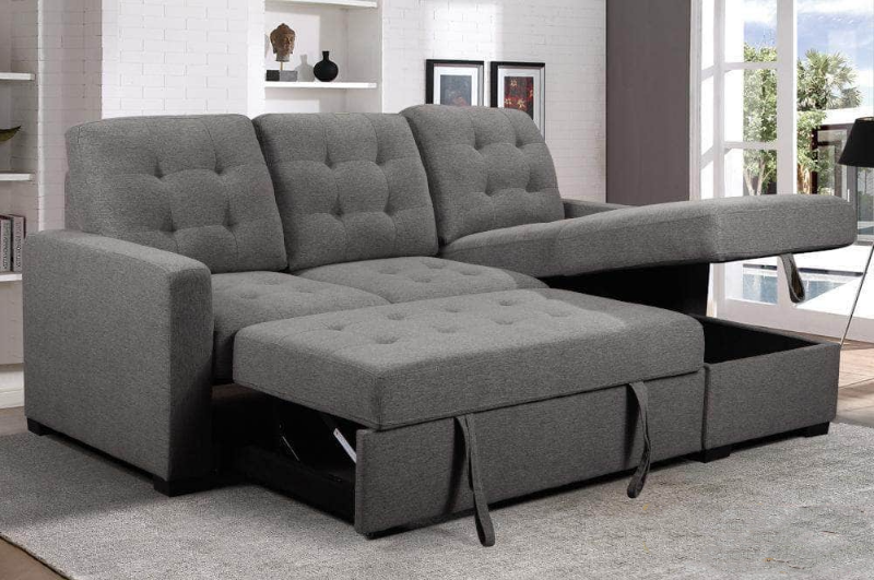 Picture of Winstone Reversible Sectional Sofa with Pull-Out Bed (Pepper)