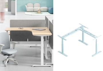 Picture of UP1 L SHAPE ADJUSTABLE DESK FRAME *White H605-1245mm 