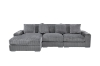 Picture of WINSTON Corduroy Modular Sectional Sofa (Grey) - Facing Left without Ottoman (3PC Set )