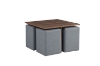 Picture of IRENE 5PC 27.5" Square Coffee Table with 4 Stools