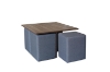 Picture of IRENE 5PC 27.5" Square Coffee Table with 4 Stools