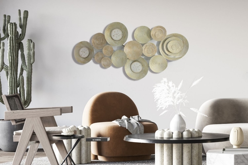 Picture of CIRCLES French Style Metal Wall Art  (161cm x 75cm)
