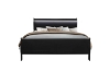 Picture of LOUIS Hevea Wood Bed Frame with LED Lighting Headboard in Queen/Eastern King Sizes (Black) 