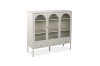 Picture of STARK Steel Frame 3-Arched Doors 3-Drawers Glass Display Cabinet (Cream)