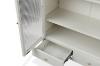 Picture of STARK Steel Frame 3-Arched Doors 3-Drawers Glass Display Cabinet (Cream)