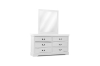 Picture of LOUIS 6-Drawer Hevea Wood Dresser and Mirror with LED Lighting (White)