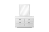 Picture of LOUIS 6-Drawer Hevea Wood Dresser and Mirror with LED Lighting (White)