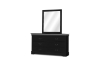 Picture of LOUIS 6-Drawer Hevea Wood Dresser and Mirror with LED Lighting (Black)