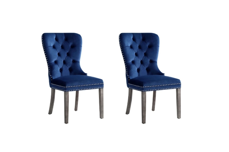 Picture of ERICA Button-Tufted Velvet Dining Chair (Navy Blue) - 2PC in 1 Carton