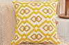 Picture of GEOMETRIC Pattern Towel Embroidered Cushion with Inner (17.7" x 17.7") - Diamond-Shaped Green Frame