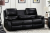 Picture of KEATON Leather Dual Power Reclining Sofa Range with Bluetooth Speaker + Console & Cup Holders (Black)