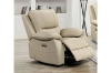 Picture of KEATON Leather Dual Power Reclining Sofa Range with Bluetooth Speaker + Console & Cup Holders (Latte)