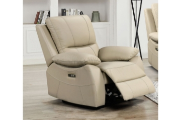 Picture of KEATON Leather Power Reclining Sofa Range (Latte) - Loveseat with Console & Bluetooth Speaker(2RRC)