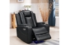 Picture of MONROSE Air Leather Dual Motor Reclining Sofa Range with Bluetooth Speaker + USB Port, Power Socket & Wireless Charging + LED Lighting (Black)