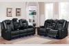 Picture of MONROSE Air Leather Dual Motor Reclining Sofa Range (Black) - Armchair with Cup Holders (1R)