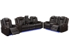 Picture of MONROSE Air Leather Dual Motor Reclining Sofa Range with Bluetooth Speaker + USB Port, Power Socket & Wireless Charging + LED Lighting (Brown)
