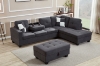 Picture of NEBULA Premium Sectional Sofa with Storage Ottoman (Dark Gray) - Chaise Facing Right	
