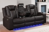 Picture of MONROSE Air Leather Dual Motor Reclining Sofa Range (Brown) - Loveseat with Console & Bluetooth Speaker & Wireless Charging (2RRC)