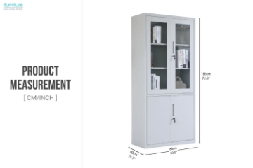 Picture of SPARK Locker 4-Door Metal File Cabinet with Glass Doors