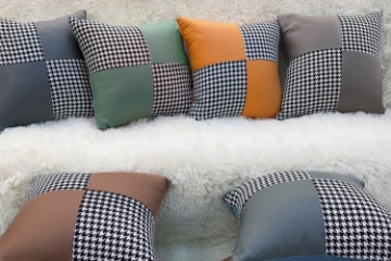 Picture of SQUARE Houndstooth Cushion with Inner in Multiple Colors (17.7" x 17.7")