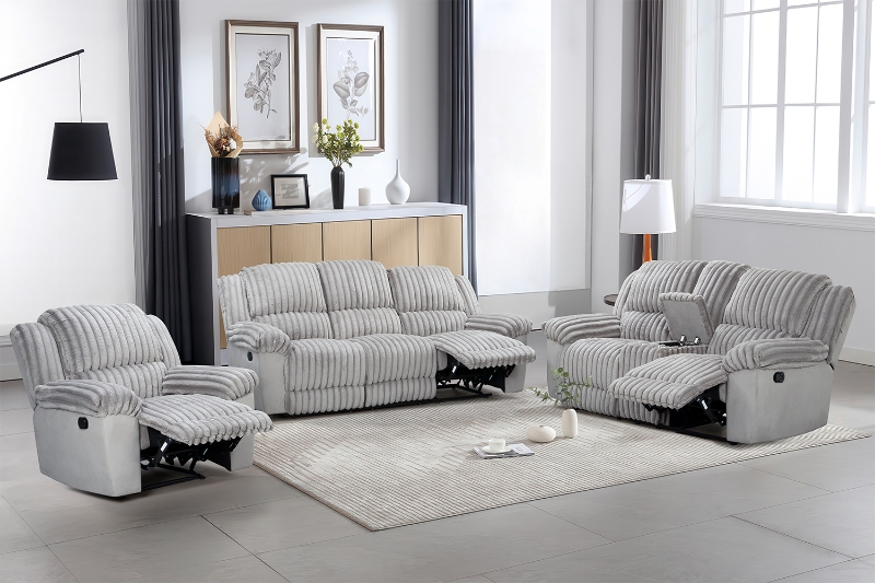 Picture of SELINNA Corduroy Manual Reclining Sofa Range with rocker chair (Mink)