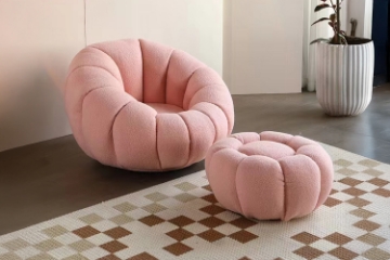 Picture of SUNFLOWER 360° Swivel Lounge Chair with Ottoman (Pink)