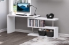 Picture of MACIE 360° Rotate Office Desk with Shelf (High Gloss White)