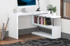 Picture of MACIE 360° Rotate Office Desk with Shelf (High Gloss White)
