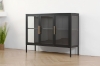 Picture of STARK Steel Frame 35.5"x47" 3-Door Transparent Glass Display Cabinet (Black)