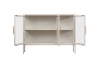 Picture of STARK Steel Frame 35.5"x47" 3-Door Transparent Glass Display Cabinet (Cream)