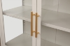Picture of STARK Steel Frame 35.5"x47" 3-Door Transparent Glass Display Cabinet (Cream)