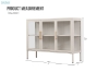 Picture of STARK Steel Frame 35.5"x47" 3-Door Transparent Glass Display Cabinet (Cream)
