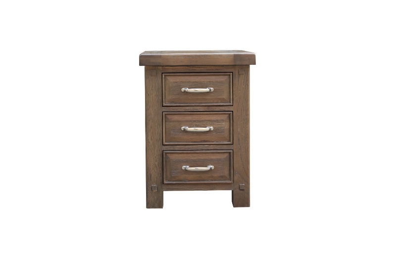 Picture of WESTMINSTER 3-Drawer Solid Oak Bedside Table (Classic Walnut)