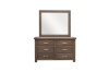 Picture of WESTMINSTER  6-Drawer Solid Oak Dresser with Mirror (Classic Walnut)