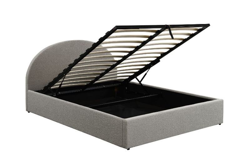 Picture of HOFFMAN Fabric Bed Frame with Gas Lift Storage (Gray) - Queen Size