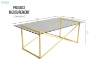 Picture of CROSS 47" Clear Glass Top Coffee Table with Golden Base