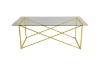 Picture of CROSS 47" Clear Glass Top Coffee Table with Golden Base