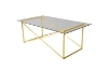 Picture of CROSS 47" Clear Glass Top Coffee Table with Golden Base
