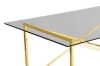 Picture of CROSS 47" Clear Glass Top Coffee Table with Golden Base