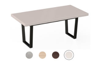 Picture of SYNERGYPLUS Dining Table with Trapezoid Metal Legs (Champagne) - 63"x35.5"