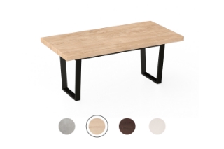 Picture of SYNERGYPLUS Dining Table with Trapezoid Metal Legs (Natural Oak) - 71"x35.5"