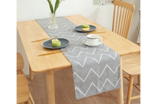 Picture of SINGLE-SIDED Printed Table Runner/Bed Runner (Grey Stripes) - 13"x71"