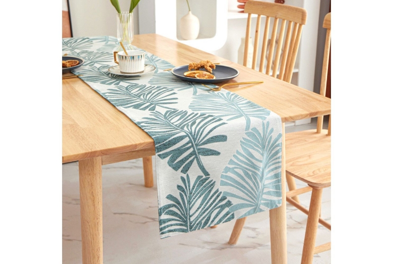 Picture of DOUBLE-SIDED Printed Table Runner/Bed Runner (Teal) - 13"x82"