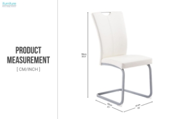 Picture of EDAN High Back Dining Chair with Powder Coating Base (Pearl White) 