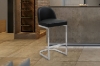 Picture of KALAY 27" Height Bar Stool with Chromed Finish Base (Black)  