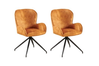 Picture of DUMBO 360° Swivel Dining Chair (Caramel) - 2 Chairs in 1 Carton